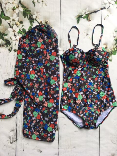Bikini cúp ngực hoa nhí (kèm áo khoác tone siệt tone) | BigBuy360 - bigbuy360.vn