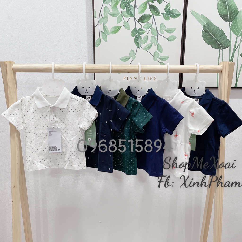 Áo Polo cộc tay, áo phông cổ bẻ cực xinh cho bé size 12M-24M