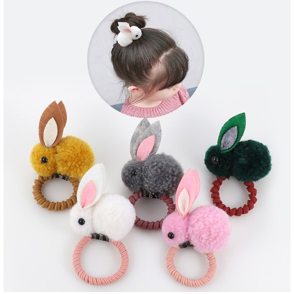 Dây Cột Tóc Cao Su Co Giãn Hình Thỏ Dễ Thương Phong Cách Hàn Quốc Cho Nữ