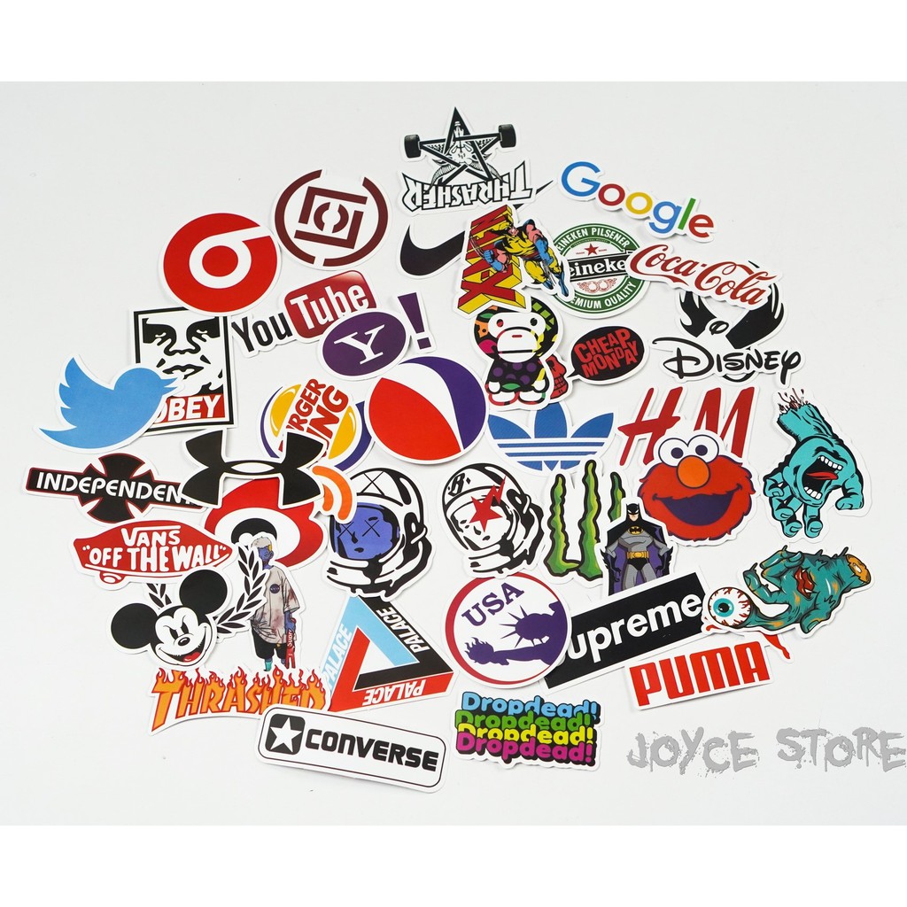 Bộ 50 Sticker (nhãn dán) TỔNG HỢP NHIỀU THỂ LOẠI - dán nón bảo hiểm, máy tính... - siêu chất, cool ngầu, dễ thương.