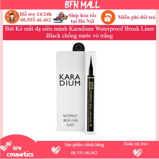 Bút Kẻ Mắt Nước Karadium - Kẻ mắt dạ siêu mảnh Karadium Waterproof Brush Liner Black chống nước vỏ trắng