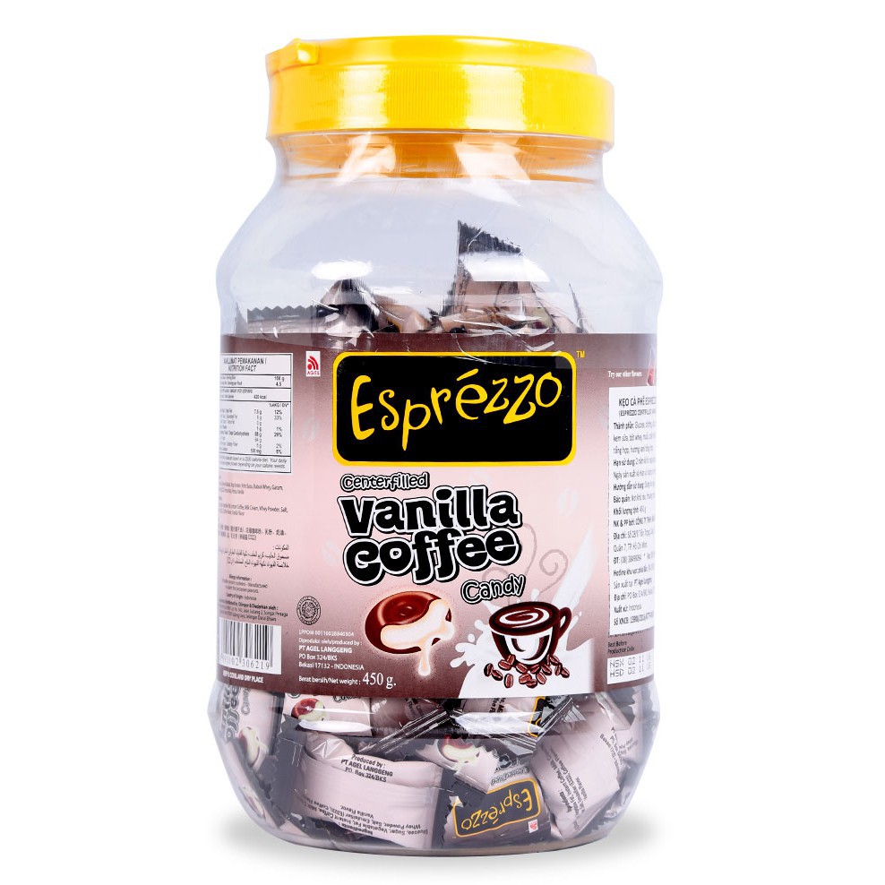 Kẹo Coffee Esprezzo Nhập Khẩu Indonesia_Hũ 450g