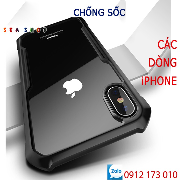 Ốp lưng iPhone 6S Plus, 7 Plus, 8 Plus, XS Max, 11 Pro Max [Xcase] viền nhựa dẻo CHỐNG SỐC - LƯNG TRONG SUỐT / Ốp iPhone