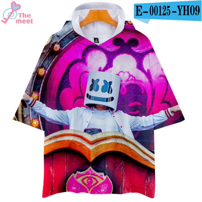 Áo thun hoodie dài tay in hình DJ Marshmello 3D thời trang cho nam nữ