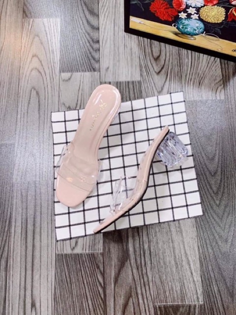 Guốc mika quai trong gót trụ 5cm êm chân sang chản mã l25 | BigBuy360 - bigbuy360.vn