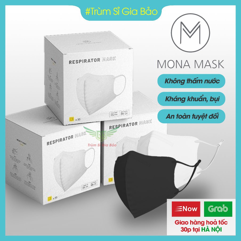 Khẩu trang mona mask n99 6 lớp set 3 chiếc , khẩu trang y tế 3d kháng khuẩn ngăn ngừa 99% bụi siêu mịn từ 0,3 micromet