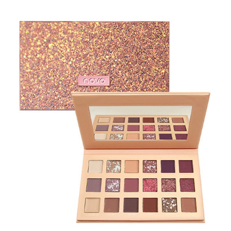 [Hàng mới về] Bảng phấn mắt trang điểm lấp lánh 18 màu NOVO