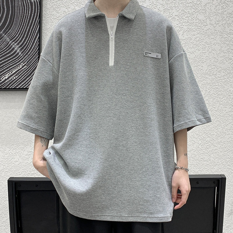 Áo Thun polo Ngắn Tay Dáng Rộng Thời Trang Mùa Hè Đơn Giản Cỡ Lớn M-5XL Cho Nam