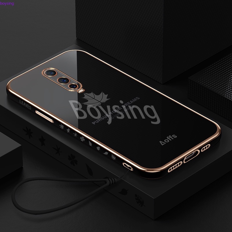Ốp Điện Thoại Mạ Điện Họa Tiết Lá Phong Cho OPPO R17 Pro A9 F11 A9 2020 A72 A32 A53 2020 A37 A57 A59