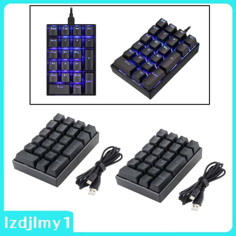 Bàn phím số mini K23 21 phím có đèn LED nền màu xanh dương