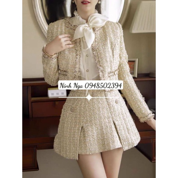 Vải dạ tweed kim tuyến