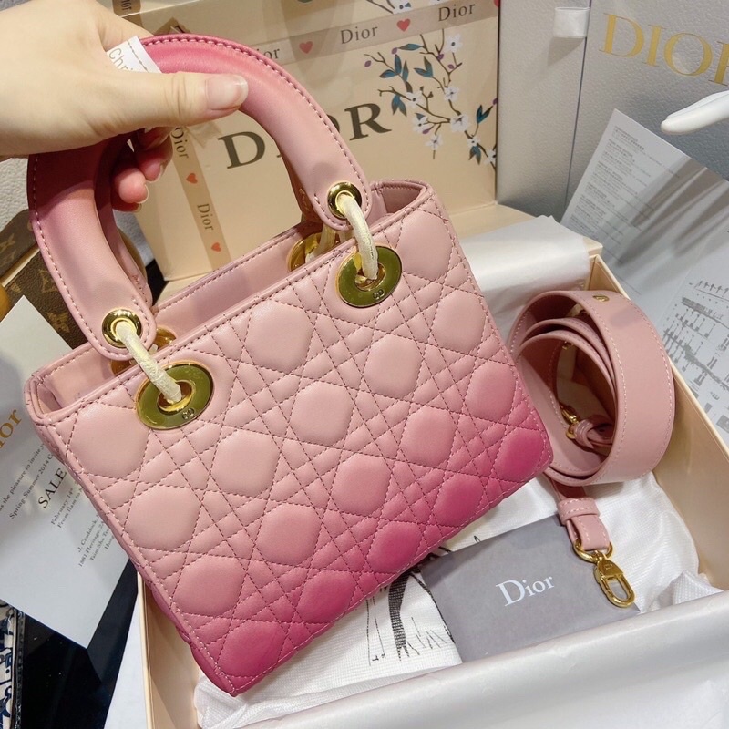 Túi xách nữ Dior lady 5 ô pha màu - dior loang