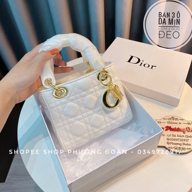 Túi Trần Ô nổi da mịn lót đỏ 3 ô và 5 ô Full Box