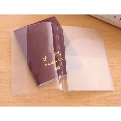 Vỏ bọc đựng hộ chiếu Bao Passport PVC trong suốt có ngăn phụ đa năng tiện dụng