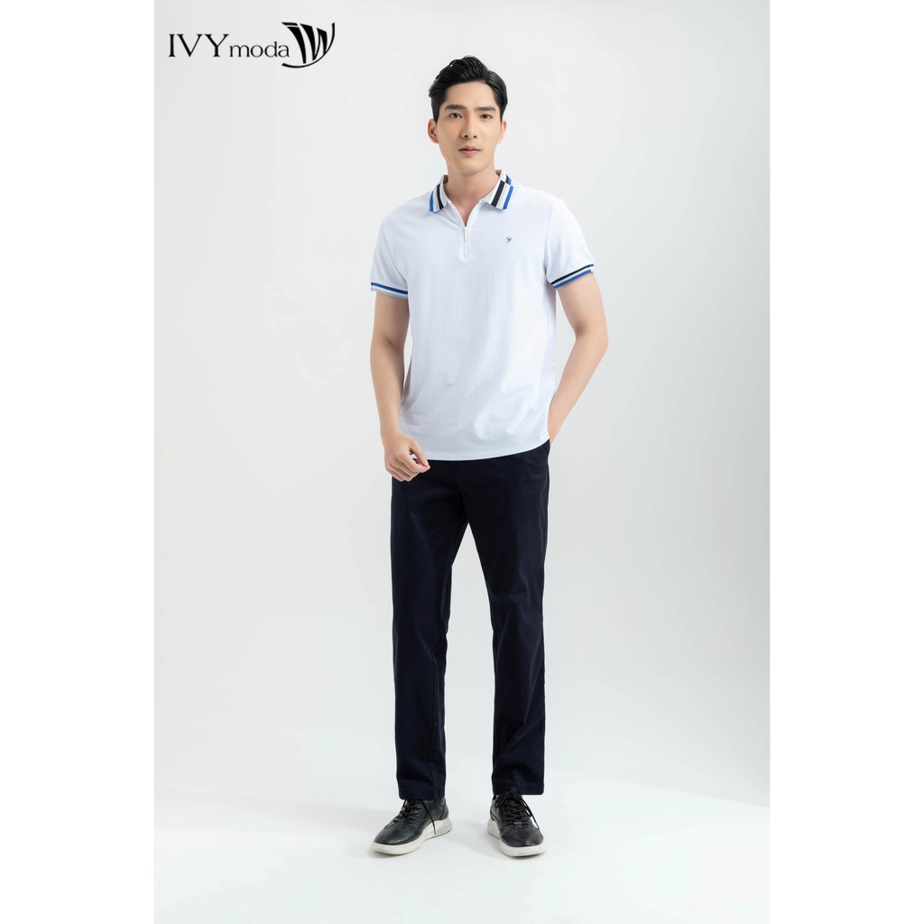 [NHẬP WABRTL5 GIẢM 10% TỐI ĐA 50K ĐH 250K ]Áo polo nam dây kéo khóa IVY moda MS 57E2881