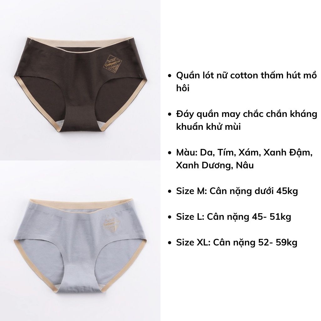 Quần lót nữ cotton kháng khuẩn khử mùi tôn dáng ôm trọn vòng ba DOPICO L822