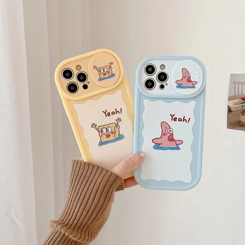 Ốp Điện Thoại Họa Tiết Spongebob Cho Iphone Xs Max Xr 11 12 13 Pro Max Soft shell shockproof and fall proof