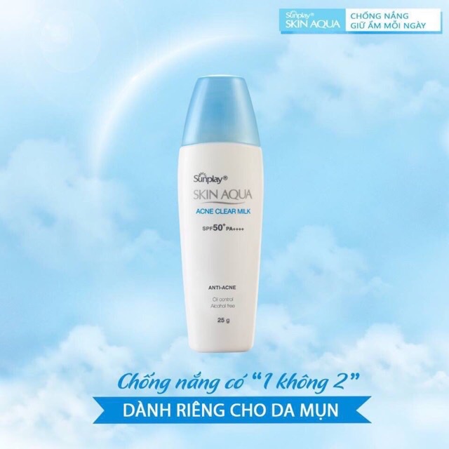 Kem chống nắng Sunplay Skin Aqua Acne Clear Milk 25g