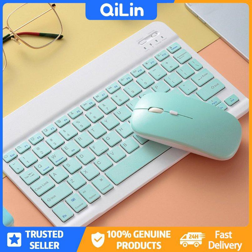 Bàn Phím Và Chuột Không Dây Di Động 7 Inch Có Đèn Cho Pc / Điện Thoại / Máy Tính Bảng