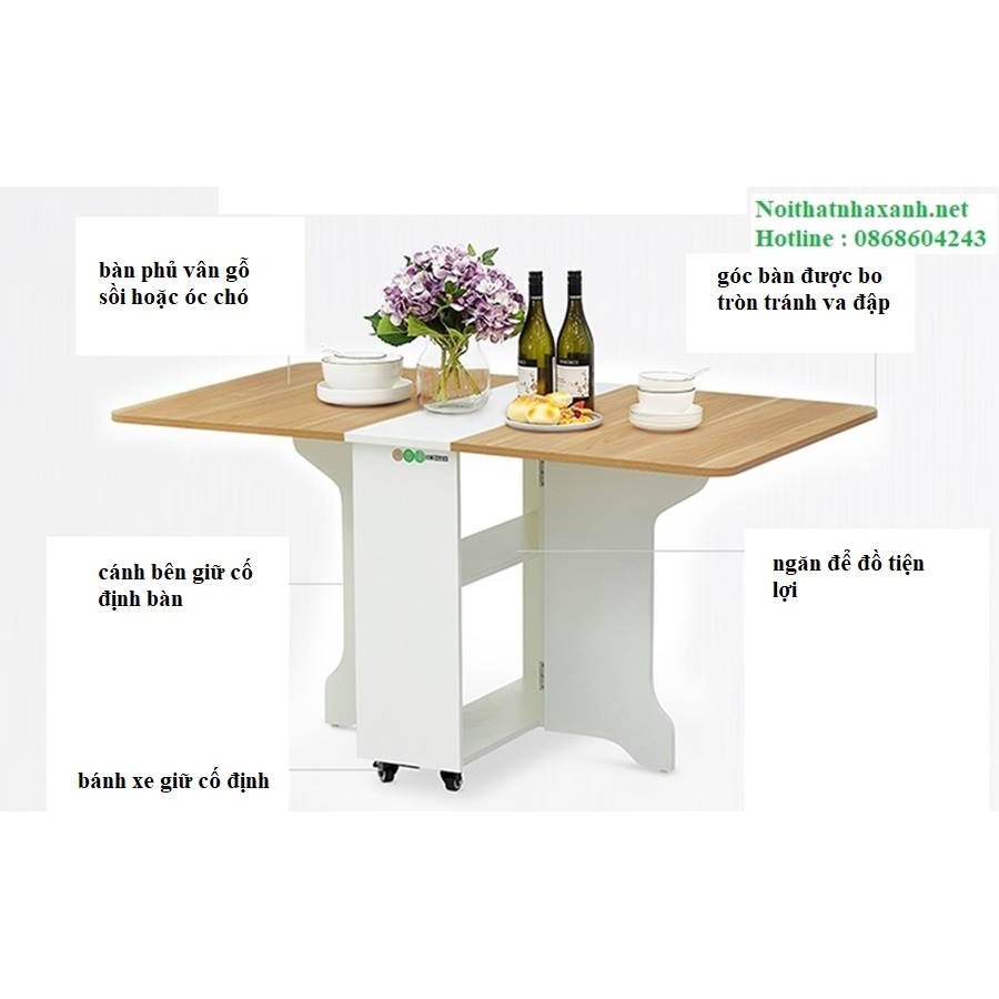 Bàn Ăn Thông Minh Gấp Gọn Cao cấp loại 1(bảo hành 2 năm lỗi đổi trả trong 1 tuần) | BigBuy360 - bigbuy360.vn