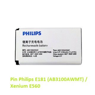 Pin P.h.i.l.i.p.s E181 / Xenium E560 zin bảo hành 6tháng