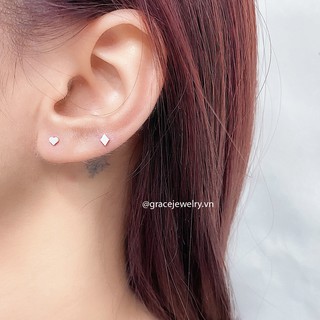 Khuyên tai bạc Grace - Thoi nụ Lozenge Stud (chiếc)