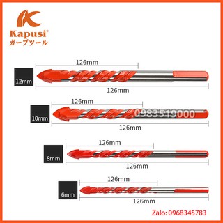 Bộ 4 Mũi khoan đa năng, mũi khoan gạch men, khoan sắt, khoan bê tông Kapusi công nghệ Nhật Bản bộ 4 mũi