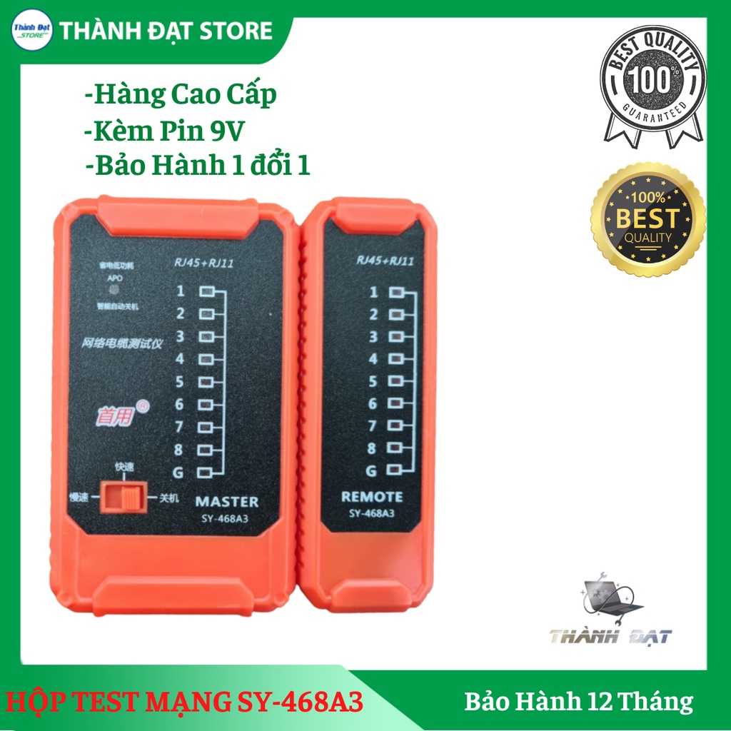 Hộp Test Dây Mạng,Test Cáp Mạng, MASTER SY-468A3 /SY-468 Tặng Kèm Pin 9V TCbest giá rẻ [FREE SHIP]