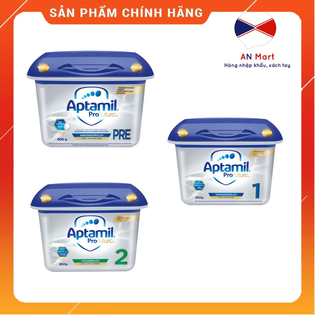 Sữa Aptamil Bạc Đức Chính Hãng Đủ số Pre,1,2 800g Nhập Khẩu Nội Địa Đức Hàng Bay Aircargo