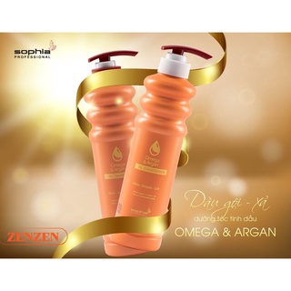 Dầu gội Dầu xả tóc siêu thơm siêu dưỡng tóc Omega và Argan Shampoo - Conditioner Sophia 500ml