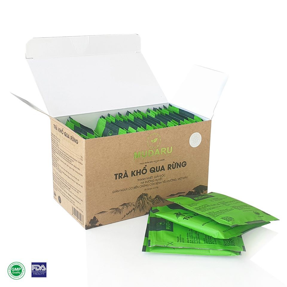 Trà túi lọc khổ qua rừng Mudaru hộp 25 túi DATE XA 2023 (야생여주 차 25티백) | BigBuy360 - bigbuy360.vn