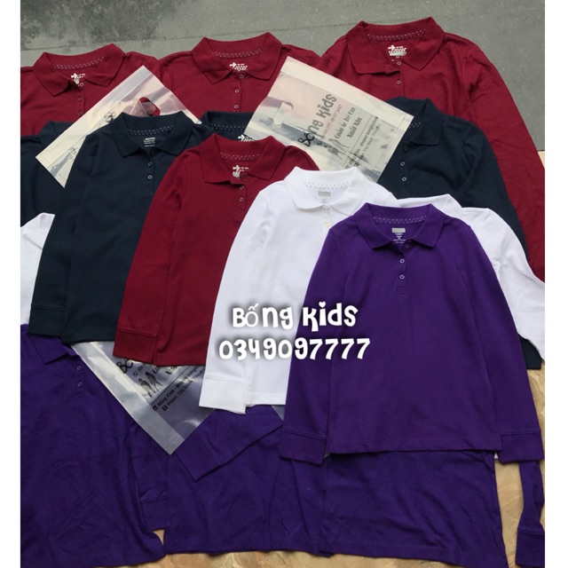 Áo Thu Polo Bé Gái Basic ON