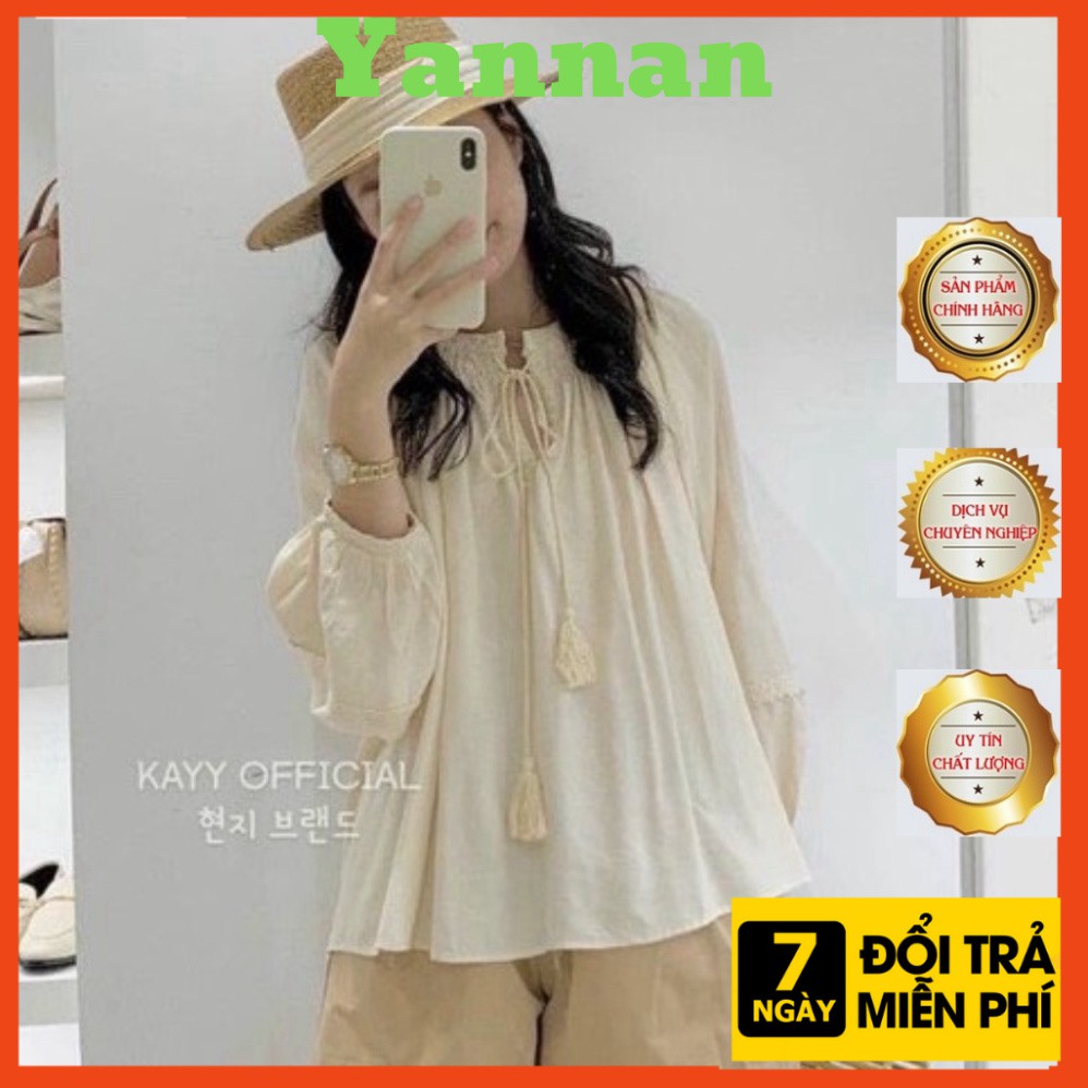 Áo babydoll cổ ren tay bèo tiểu thư Ulzzang (hàng QCCC) A 211- Có ảnh thật + video thật yannan