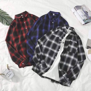 Áo Sơ Mi CARO FLANEL Form Rộng Unisex Nam Nữ Hottrend Chất Kate Đẹp
