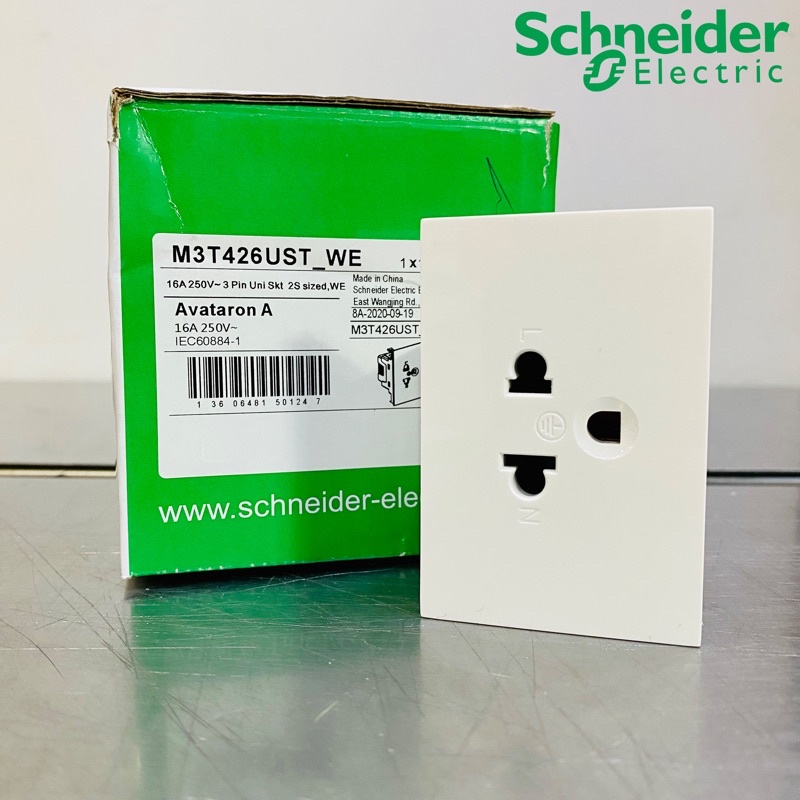 Schneider AvatarOn Ổ cắm mặt đất đơn Mô hình 3 chân M3T426UST _ WE
