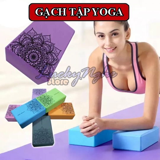 Gạch tập Yoga, gối yoga dùng trên thảm tập yoga in Hoa Mandala tạo hiệu quả cao