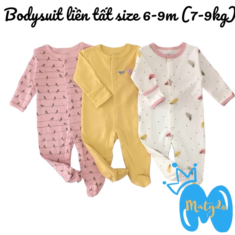 Body cho bé dài tay MATYDO bodysuit cho trẻ sơ sinh liền tất cho bé 6-9 tháng