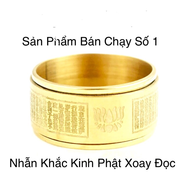 Nhẫn Kinh Bát Nhã Hoa Sen Xoay Đọc L2