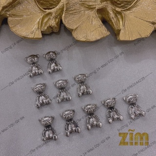Charm gấu phụ kiện đính móng nail set 10v