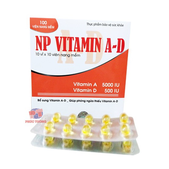 Viên uống Vitamin AD - sáng mắt đẹp da (Hộp 100 viên )
