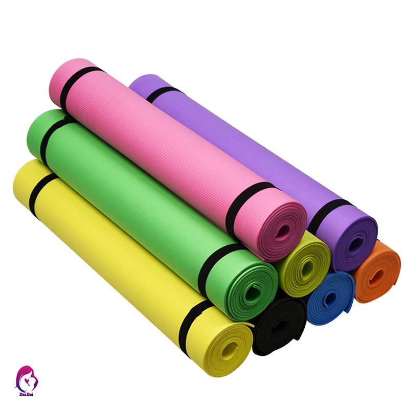 【Hàng mới về】 Yoga Mat Durable 4mm Thickness Non-Slip EVA Fitness Pad High Density Exercise Pad for Exercise Gym Pilates
