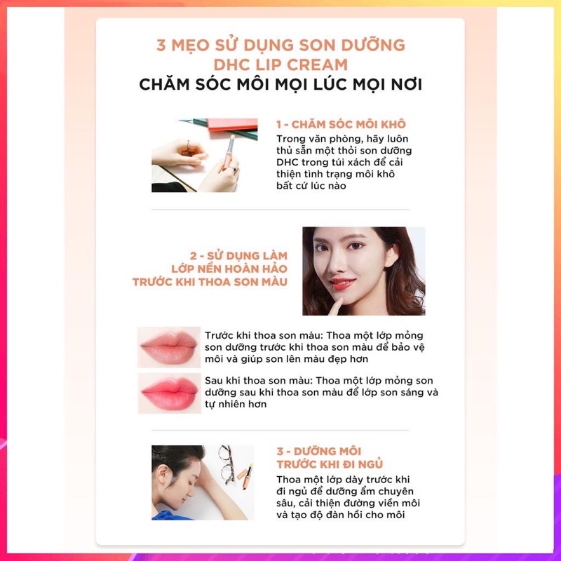 Son Dưỡng Môi DHC Không Màu và Có Màu Fujicosmetic Nội Địa Nhật