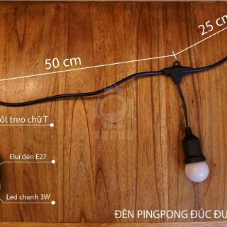 Combo dây đui 5m 10 đui + 10 bóng 3w