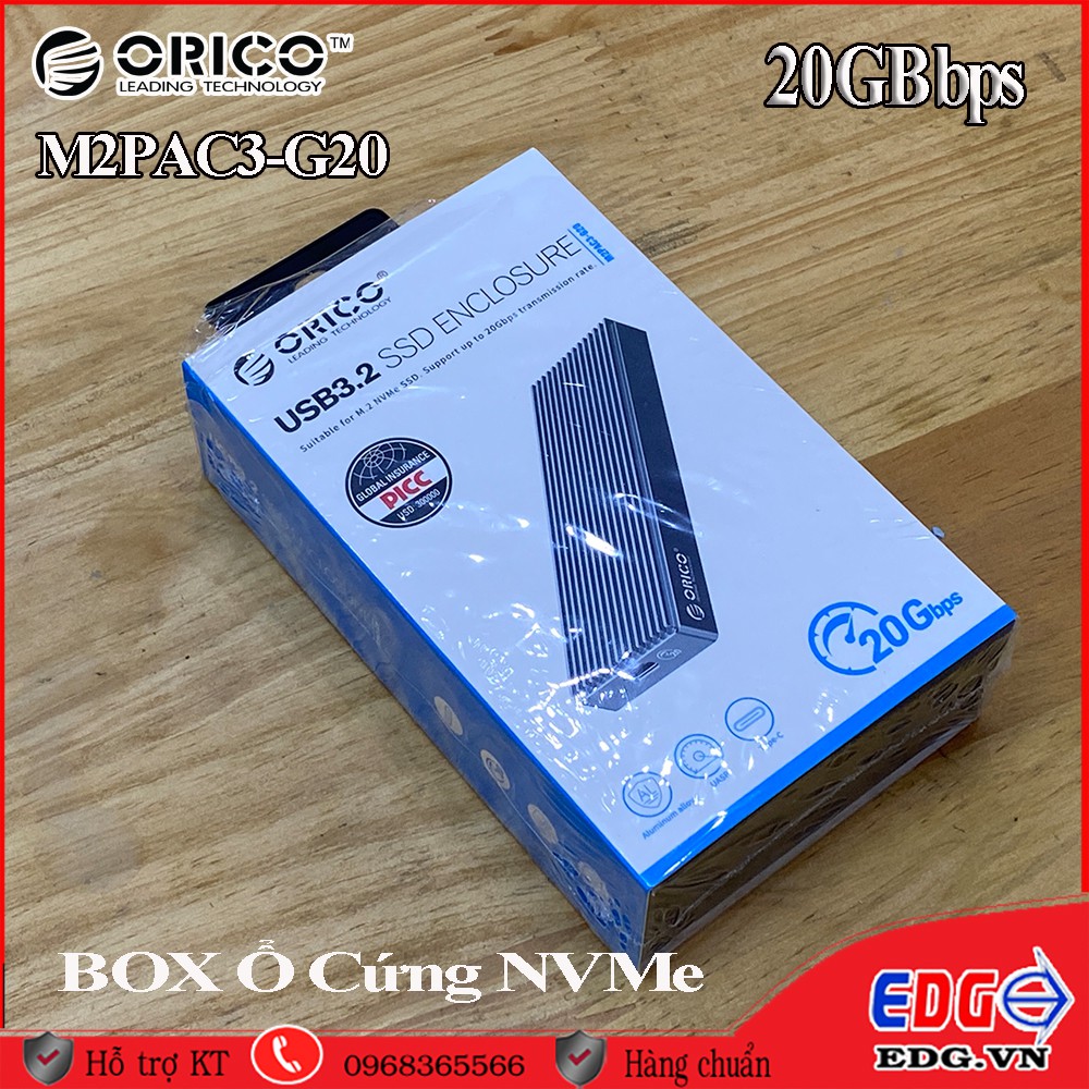 Box Ổ Cứng Orico M2PAC3-G20 SSD Nvme Siêu nhanh 20Gbps