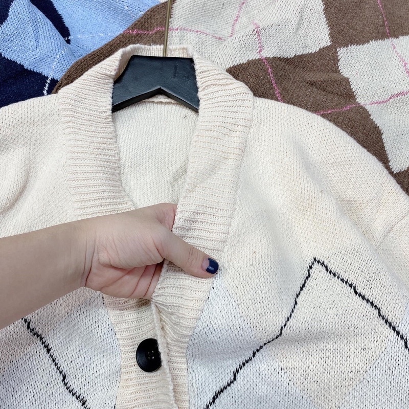 Khoác len cadigan trán/ cadigan hình học