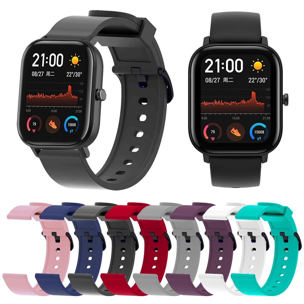 Dây Đeo Thay Thế Bằng silicone Cho Đồng Hồ Thông Minh Huami Amazfit GTS 4 3 2 2e 4Mini 2mini 20mm