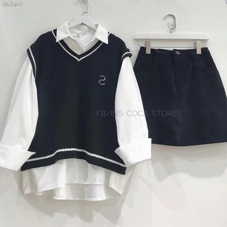 [GILE407]👽 Áo gile len chữ S phong cách Hàn Quốc (Có sẵn/ảnh thật)