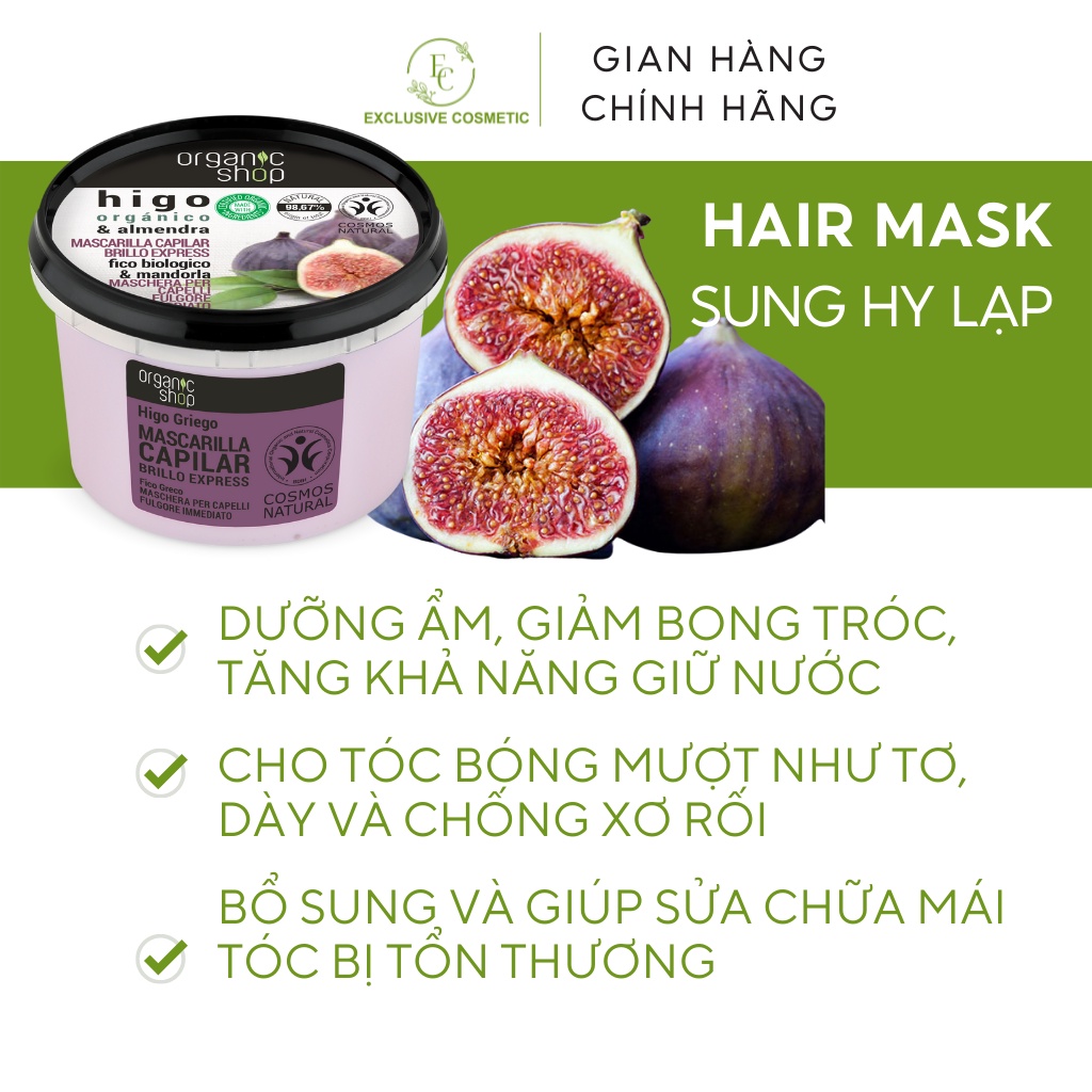 Kem ủ tóc Organic Shop Hair Mask Greek Fig chiết suất Sung Hy Lạp 250ml