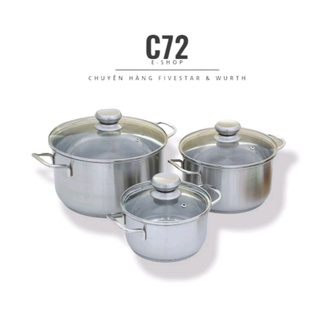 Bộ 3 nồi 3 đáy từ inox 430 fivestar fs06cg