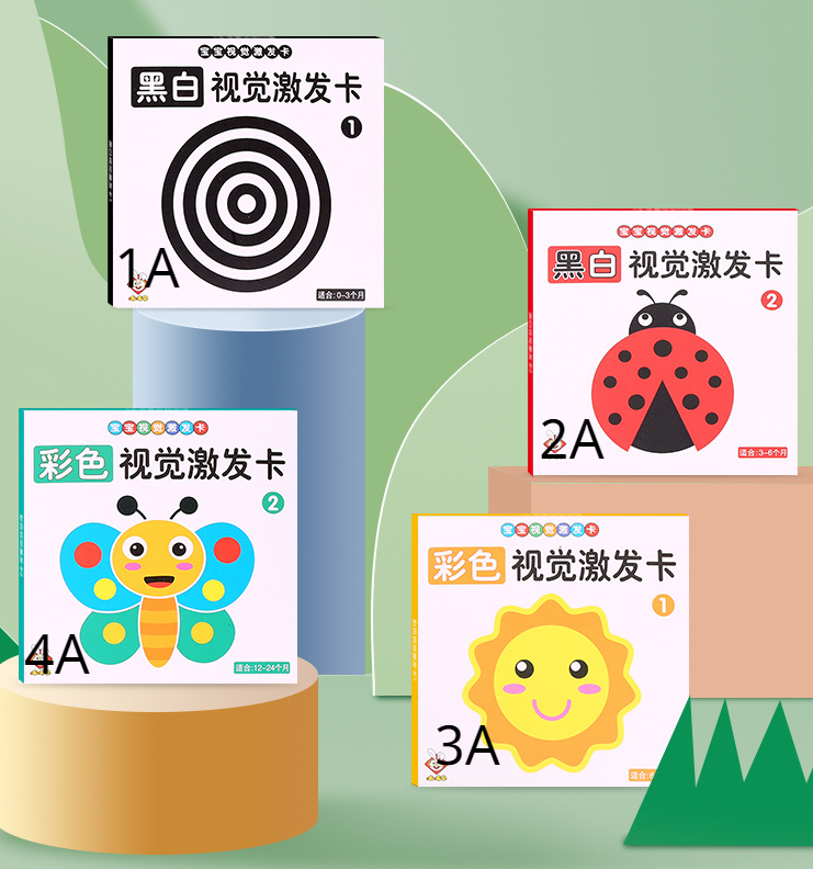 Bộ Thẻ Đồ Chơi Xếp Hình Màu Trắng Đen 1 Tuổi Cho Bé Từ 0-3 Tuổi